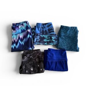 Lot of 5 Athletic Leggings in Blue